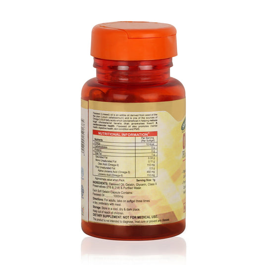 Shrey's Omega 3.6.9 Flaxseed Oil 1000mg Capsule for Heart, Joint, Immunity & Skin (30 Capsules) Shrey's