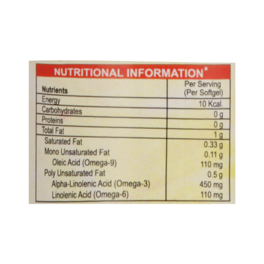 Shrey's Omega 3.6.9 Flaxseed Oil 1000mg Capsule for Heart, Joint, Immunity & Skin (30 Capsules) Shrey's