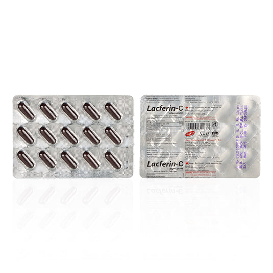 Shrey's Lacferin-C with Curcumin, Vitamin D3 & Omega-3 Fatty Acids for Dry Eye Relief – 30 Capsules Shrey's