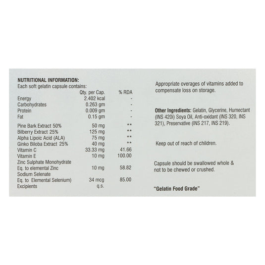 Shrey's Alacoma Pine Bark, Bilberry & Ginkgo Biloba Extract 30 capsule Shrey's