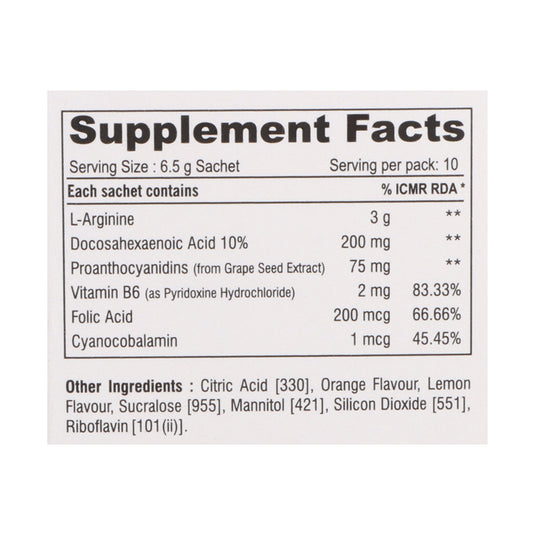 Shrey's Fetargin, L-Arginine, Vitamin B12, Vitamin B6, 10 Sachets-Orange Flavour Shrey's