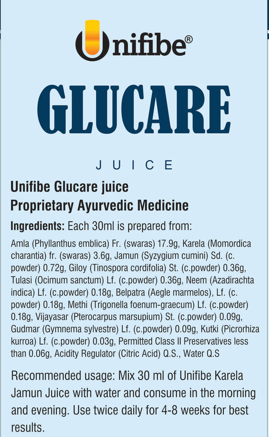 Unifibe Glucare Diabetic Care Juice - 1L|control blood sugar levels Unifibe