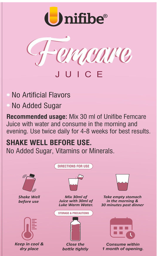 Unifibe Femcare Women’s Herbal Supplement – 1L Hormonal Balance, PCOS, PCOD, Period Pain Relief, Hair and Skin Unifibe