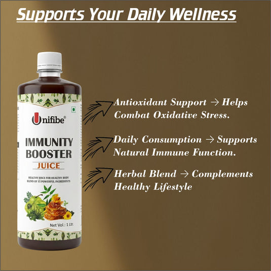 Immunity Booster Juice with Amla, Tulsi, Giloy & 12 Natural Herbs | Herbal Wellness Drink for Daily Immune Support | Rich in Antioxidants | 1000 ml Unifibe