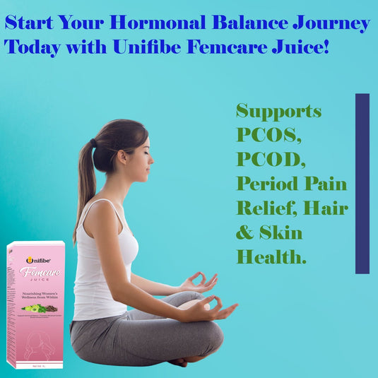 Unifibe Femcare Women’s Herbal Supplement – 1L Hormonal Balance, PCOS, PCOD, Period Pain Relief, Hair and Skin Unifibe