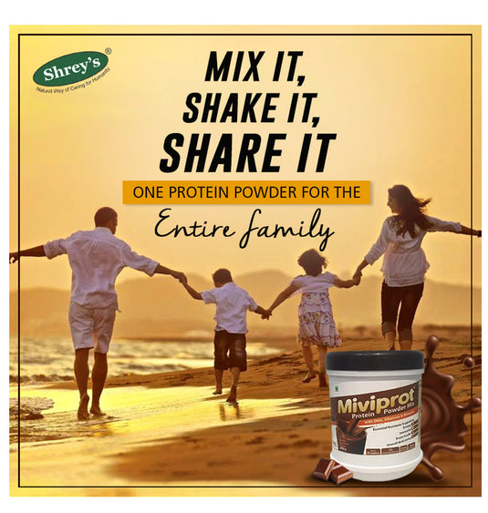 Shrey's Miviprot Whey Protein Supplement Powder with 25 Vitamins & Minerals and DHA for Energy, Immunity & Brain Health - Double Chocolate Flavor (Sugar Free) - 200 g Shrey's