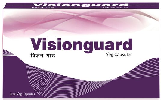 Shrey’s Visionguard Natural Vision Support with Lutein, Zeaxanthin, Bilberry, DHA, Curcumin, Zinc & Essential Vitamins - 30 Vegan Capsules for Eye Health & Clarity Shrey's