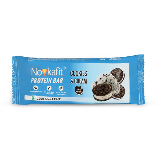 Novkafit Protein Bar 6 Piece(s)/Pack (Cookies & Cream Flavour) (360 g)