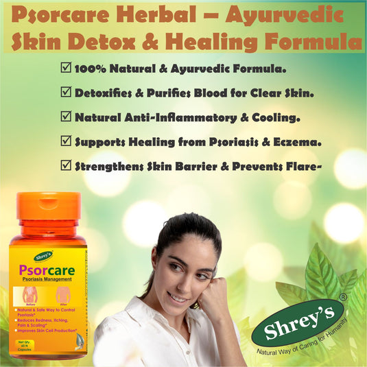 Shrey’s Psorcare Herbal Neem, Bhringraj, Chandan & Moringa 30 Capsules