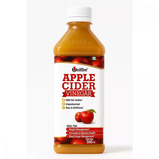 Unifibe® Apple Cider Vinegar for Digestive Health, Weight loss and boost enegy and immune system– 500 ml (Natural, Unfiltered & With The ‘Mother’) Unifibe