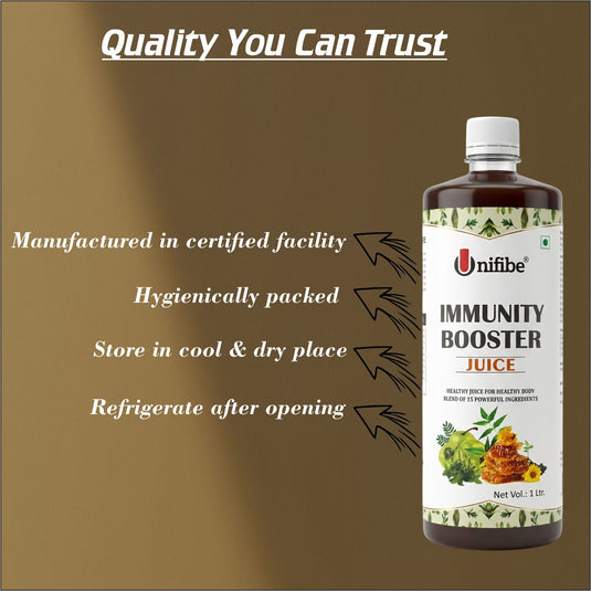 Immunity Booster Juice with Amla, Tulsi, Giloy & 12 Natural Herbs | Herbal Wellness Drink for Daily Immune Support | Rich in Antioxidants | 1000 ml Unifibe