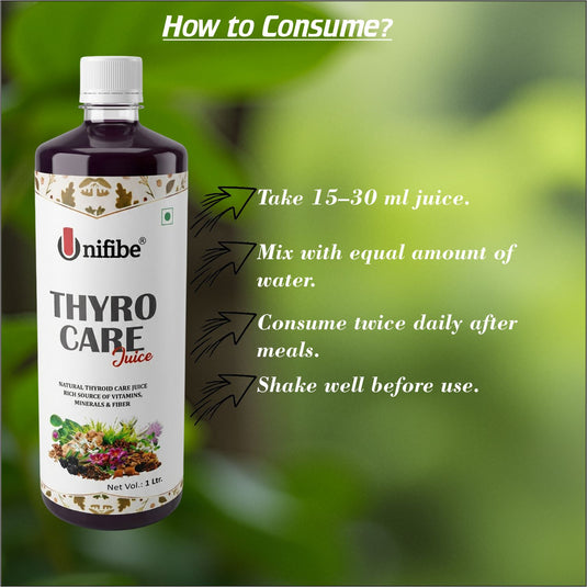 Thyro Care Juice – 1000 ml | Sugar-Free Ayurvedic Blend with Kanchnar, Gugglu & 20 Other Natural Herbs | Thyroid Wellness Support Juice Unifibe